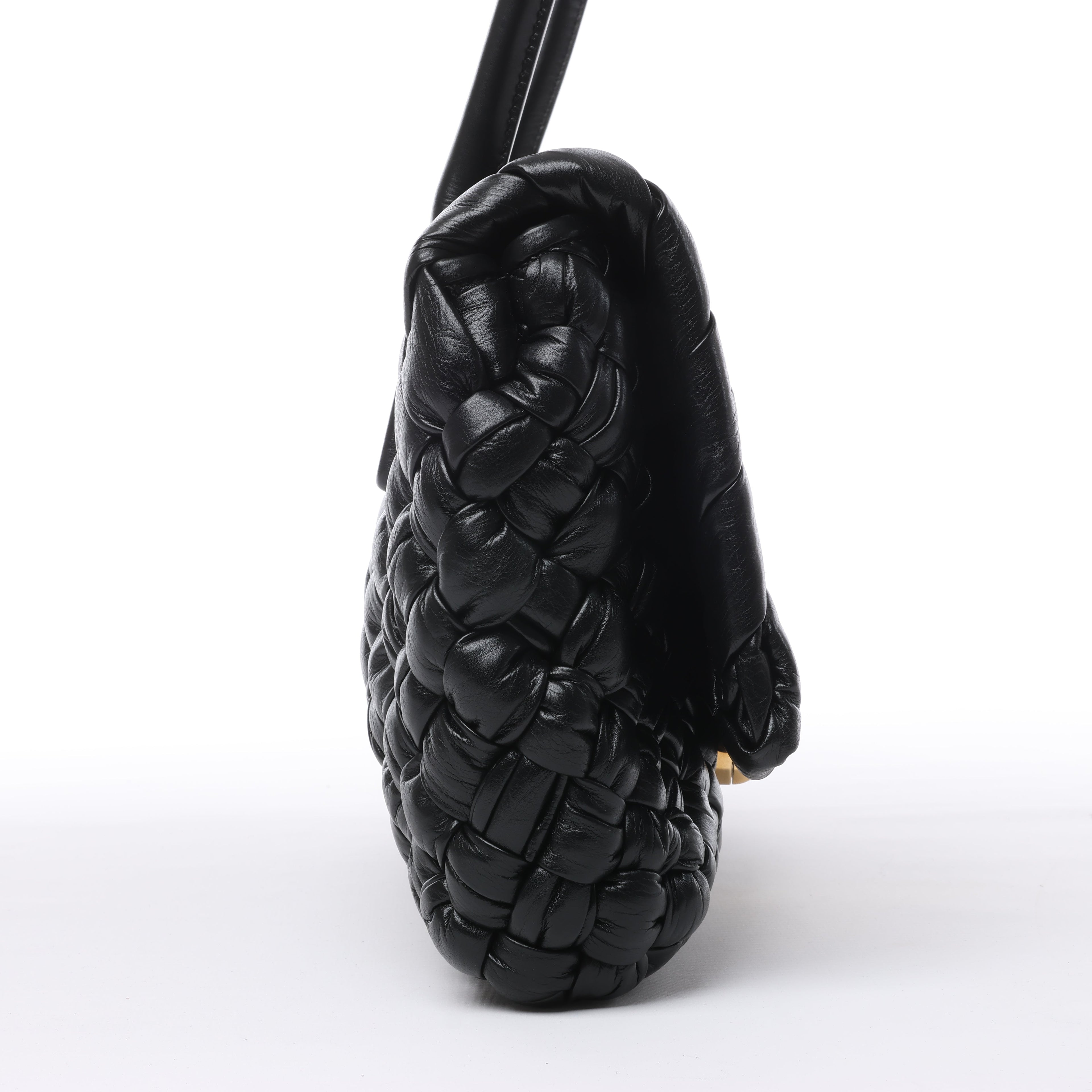 Bolso de hombro Desiree de piel tejida en negro de Bottega Veneta