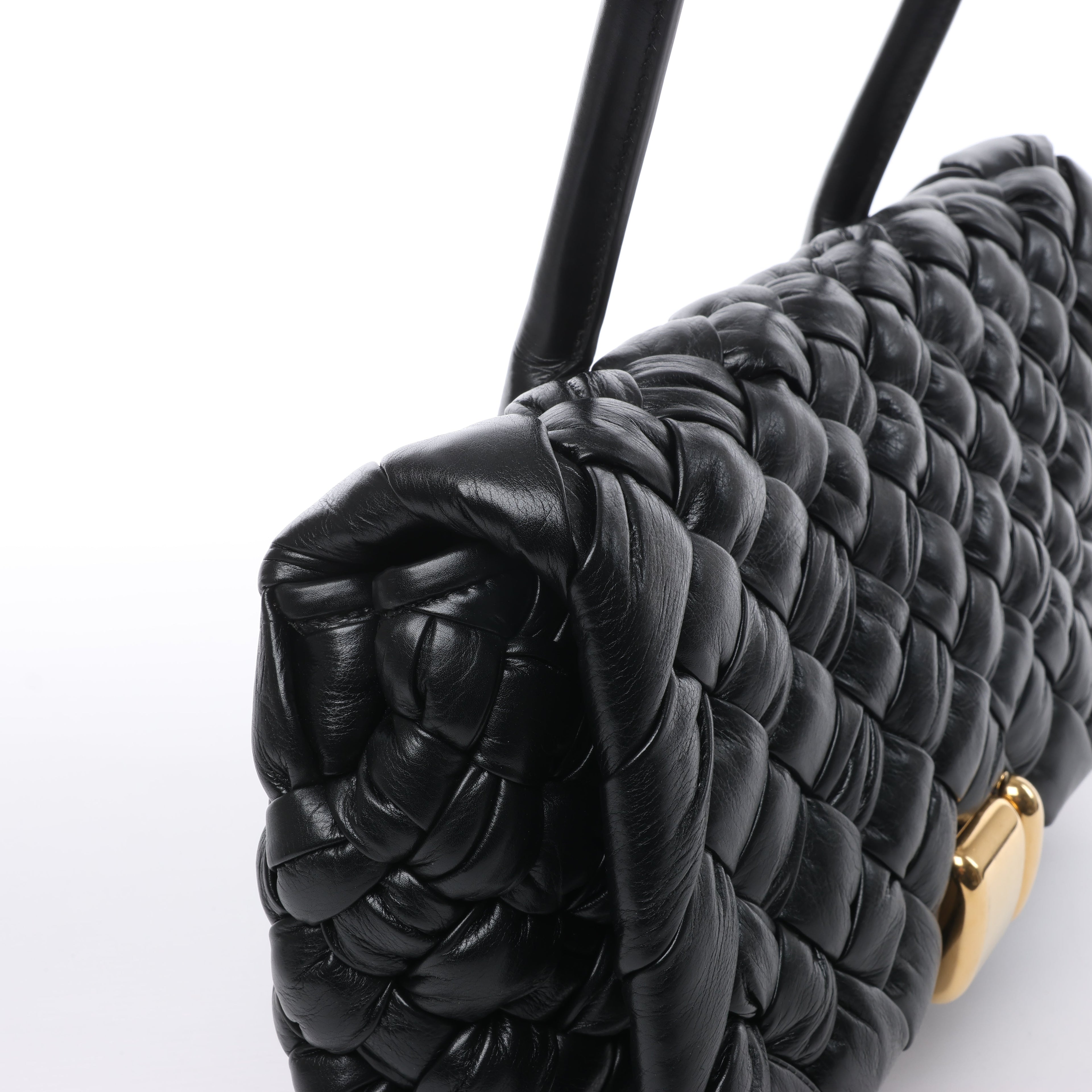 Bolso de hombro Desiree de piel tejida en negro de Bottega Veneta