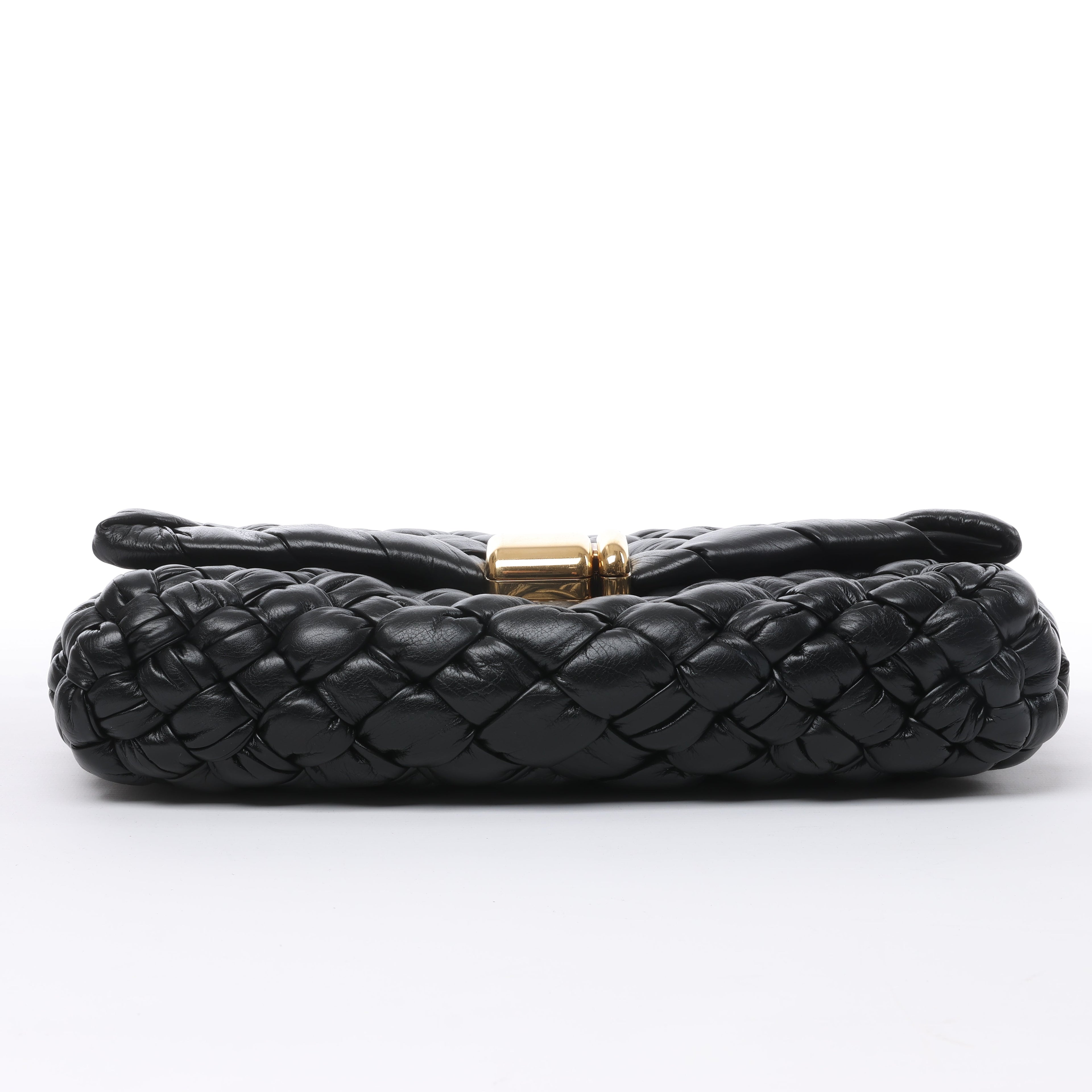Bolso de hombro Desiree de piel tejida en negro de Bottega Veneta