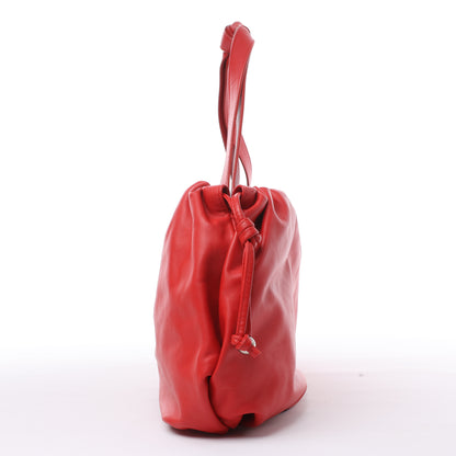 Bottega Veneta Bulb Smooth Leather Shoulder Bag in Red