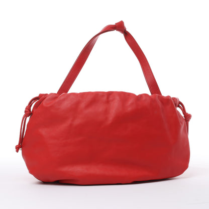 Bottega Veneta Bulb Smooth Leather Shoulder Bag in Red