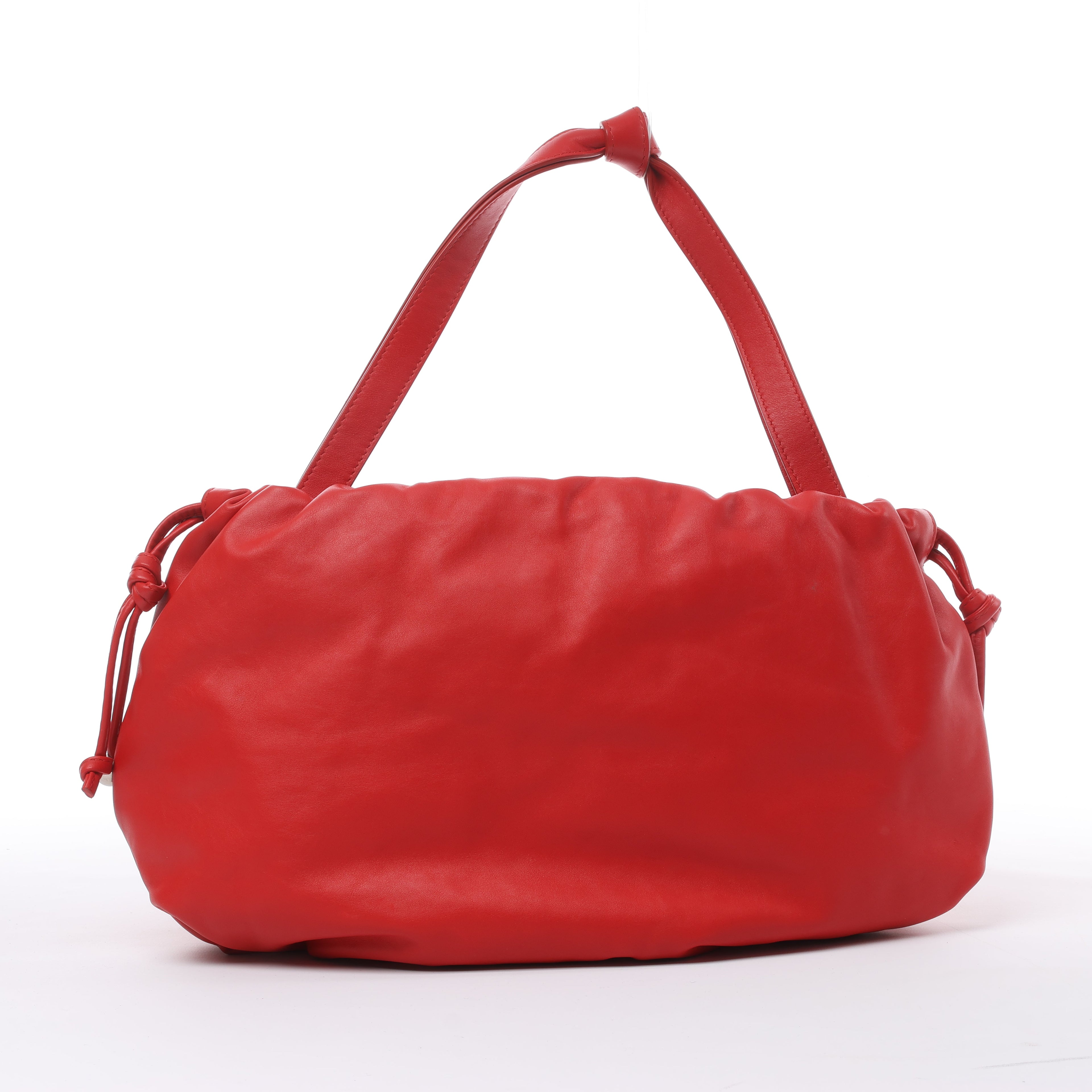 Bottega Veneta Bulb Smooth Leather Shoulder Bag in Red