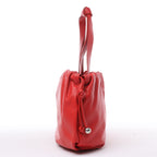 Bottega Veneta Bulb Smooth Leather Shoulder Bag in Red