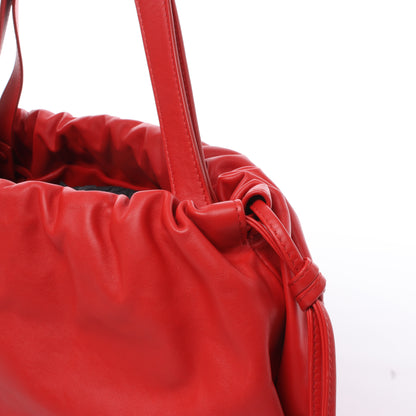 Bottega Veneta Bulb Smooth Leather Shoulder Bag in Red