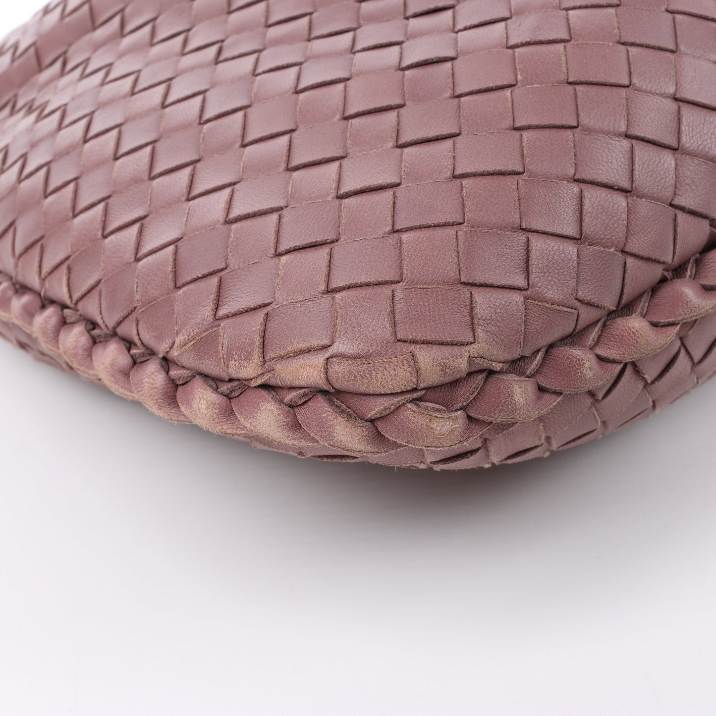 Bottega Veneta Intrecciato Hobo Leather Shoulder Bag in Dusty Rose Taupe 115653