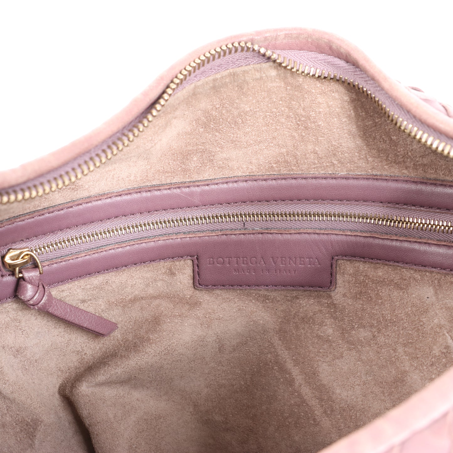 Bottega Veneta Intrecciato Hobo Leather Shoulder Bag in Dusty Rose Taupe 115653