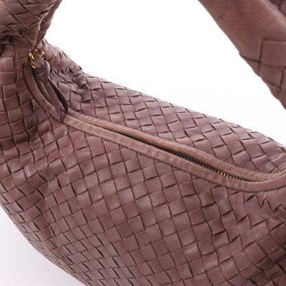 Bottega Veneta Intrecciato Hobo Leather Shoulder Bag in Dusty Rose Taupe 115653