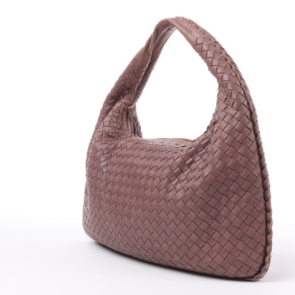 Bottega Veneta Intrecciato Hobo Leather Shoulder Bag in Dusty Rose Taupe 115653