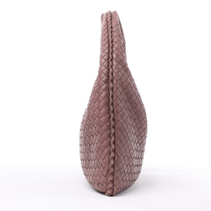 Bottega Veneta Intrecciato Hobo Leather Shoulder Bag in Dusty Rose Taupe 115653