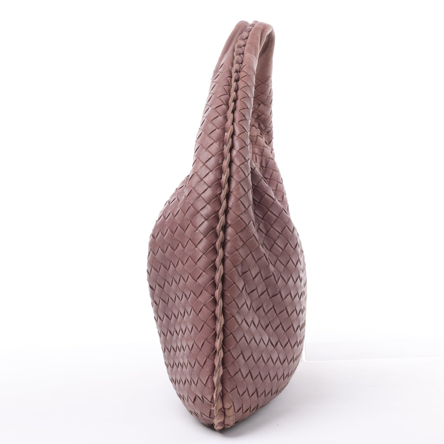 Bottega Veneta Intrecciato Hobo Leather Shoulder Bag in Dusty Rose Taupe 115653