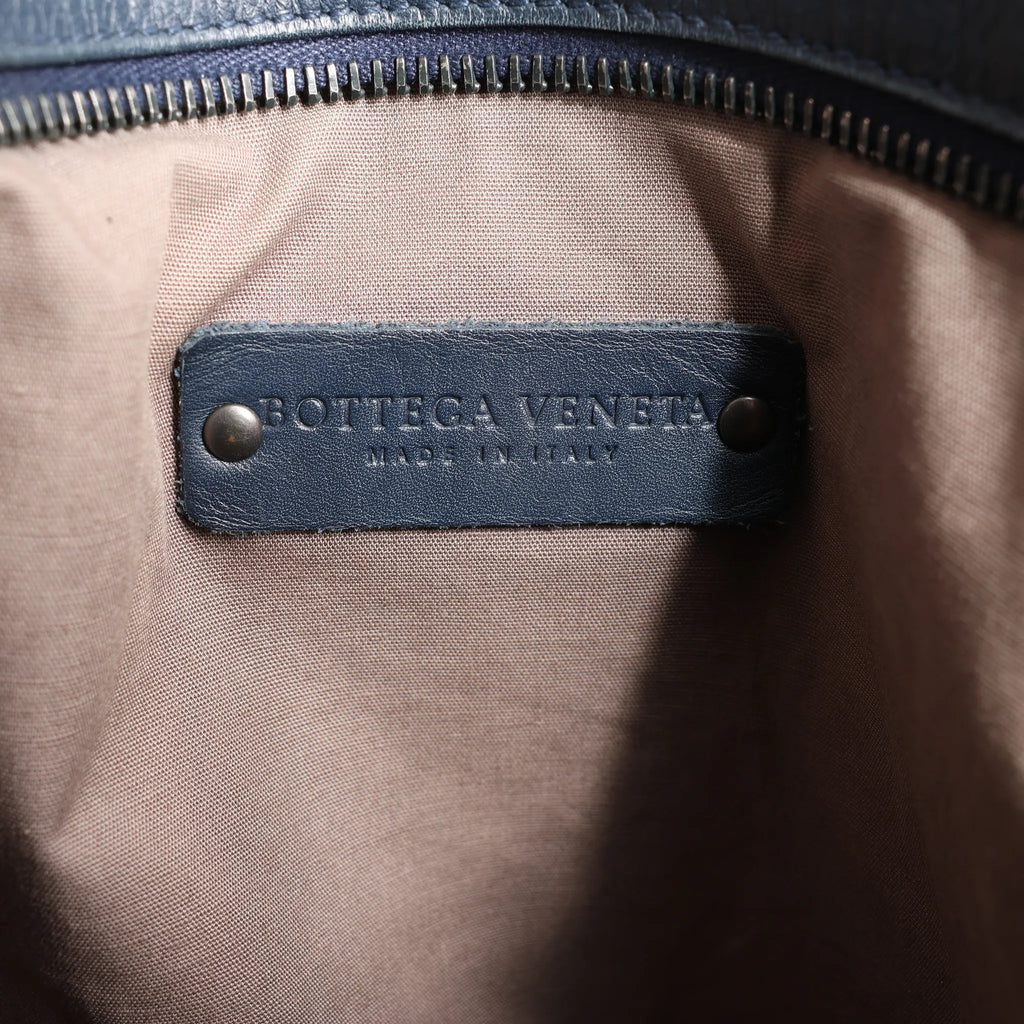 Bottega Veneta VN Intrecciato Crossbody Messenger Bag in Navy Blue