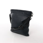 Bottega Veneta VN Intrecciato Crossbody Messenger Bag in Navy Blue