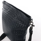 Bottega Veneta VN Intrecciato Crossbody Messenger Bag in Navy Blue