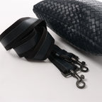 Bottega Veneta VN Intrecciato Crossbody Messenger Bag in Navy Blue