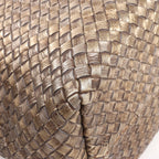 Bottega Veneta Cabas MM Intrecciato Leather Shoulder Bag in Gold