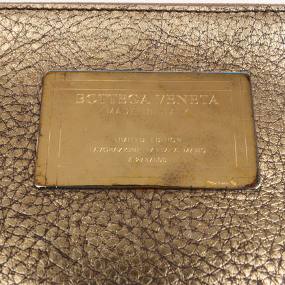 Bottega Veneta Cabas MM Intrecciato Leather Shoulder Bag in Gold
