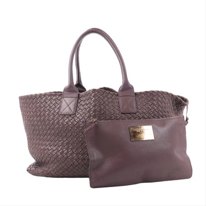 Bottega Veneta Intrecciato Cabat MM Cabas en cuir en vieux rose taupe