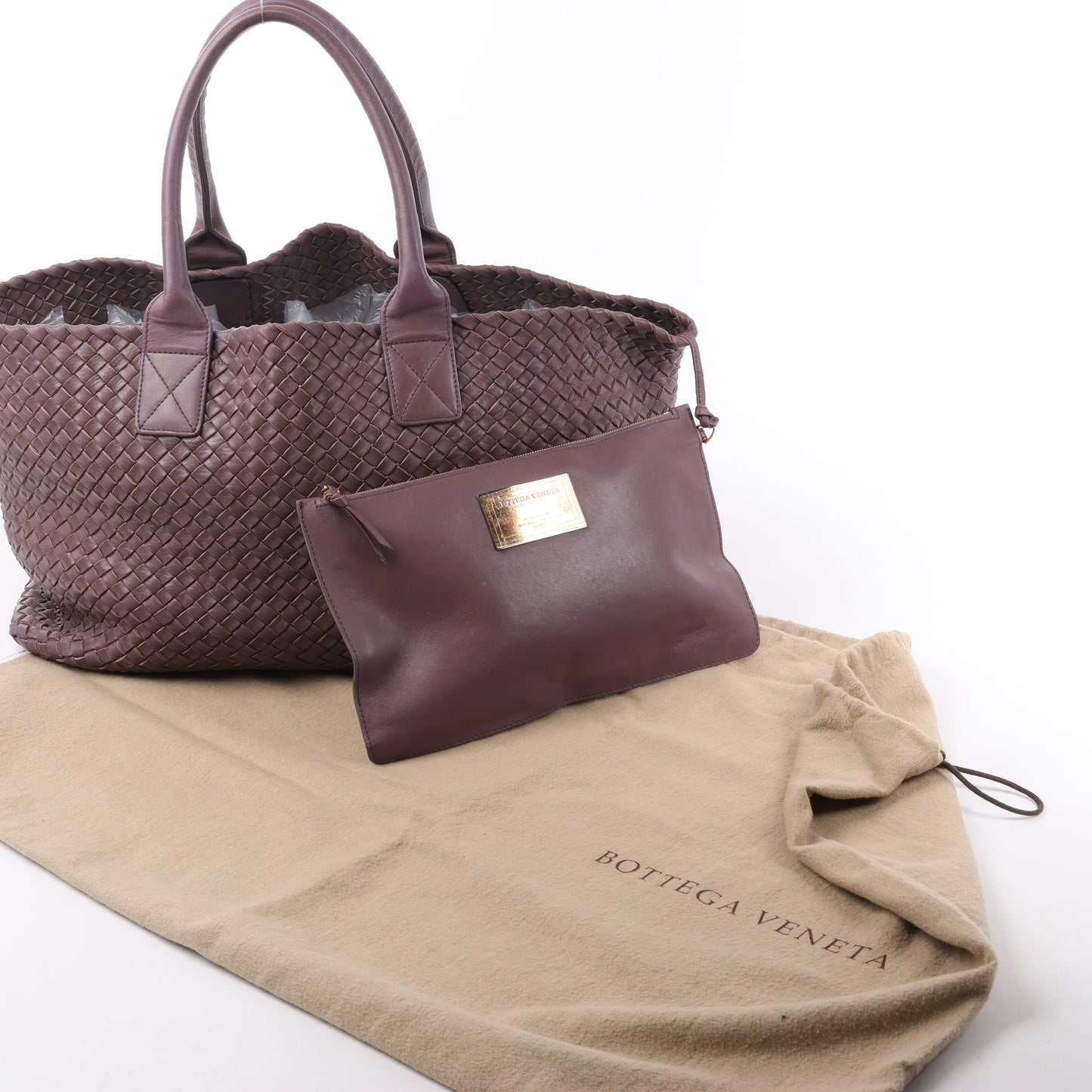 Bottega Veneta Intrecciato Cabat MM Cabas en cuir en vieux rose taupe