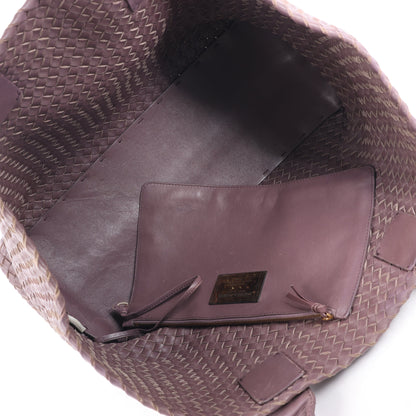 Bottega Veneta Intrecciato Cabat MM Cabas en cuir en vieux rose taupe