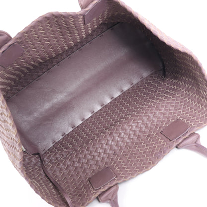 Bottega Veneta Intrecciato Cabat MM Cabas en cuir en vieux rose taupe