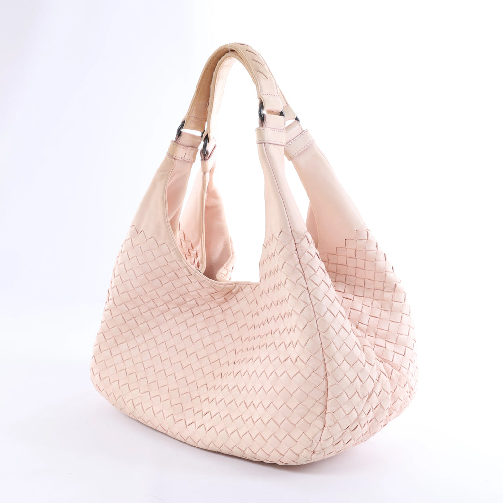 Bottega Veneta Campana Intrecciato Leather Shoulder bag in Pink 125787