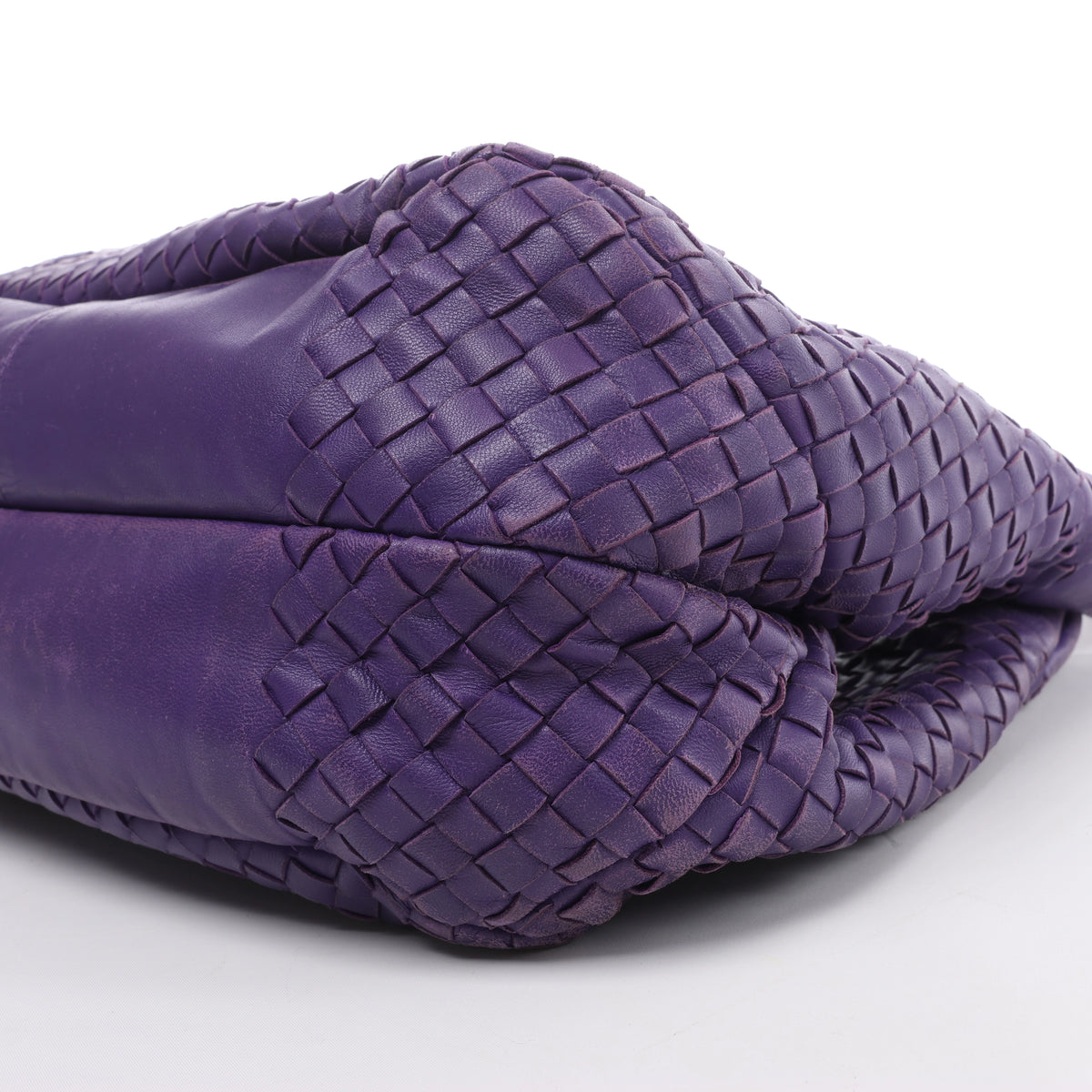 Bottega Veneta Campana Intrecciato Leather Shoulder Bag in Purple