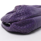 Bottega Veneta Campana Intrecciato Leather Shoulder Bag in Purple