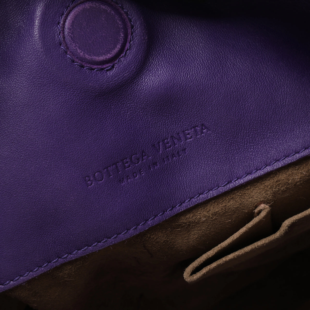 Bottega Veneta Campana Intrecciato Leather Shoulder Bag in Purple