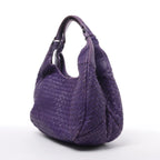 Bottega Veneta Campana Intrecciato Leather Shoulder Bag in Purple