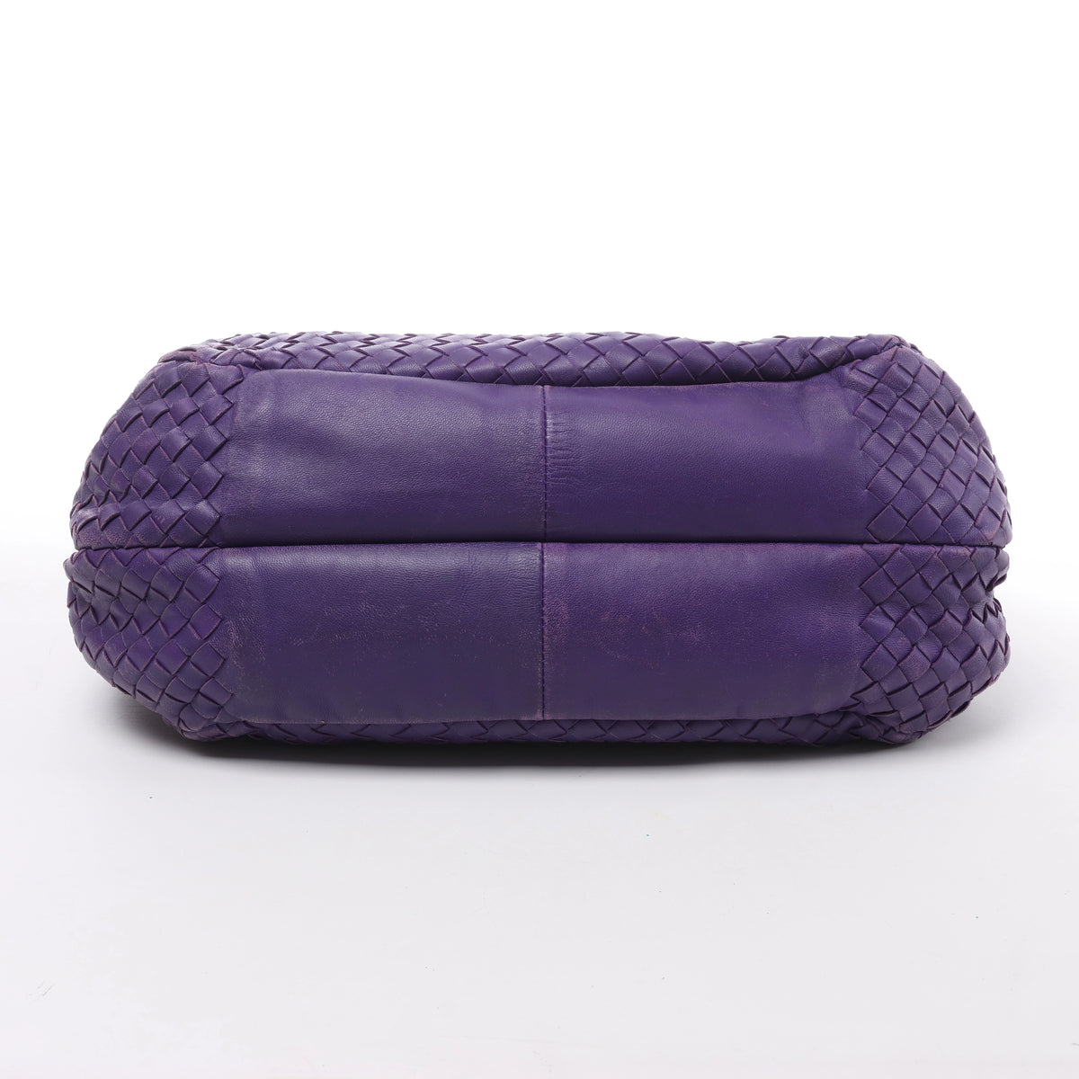 Bottega Veneta Campana Intrecciato Leather Shoulder Bag in Purple