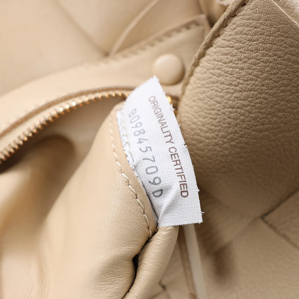 Bottega Veneta Cassette Maxi Intrecciato Leather Crossbody Bag in Beige
