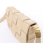 Bottega Veneta Cassette Maxi Intrecciato Leather Crossbody Bag in Beige