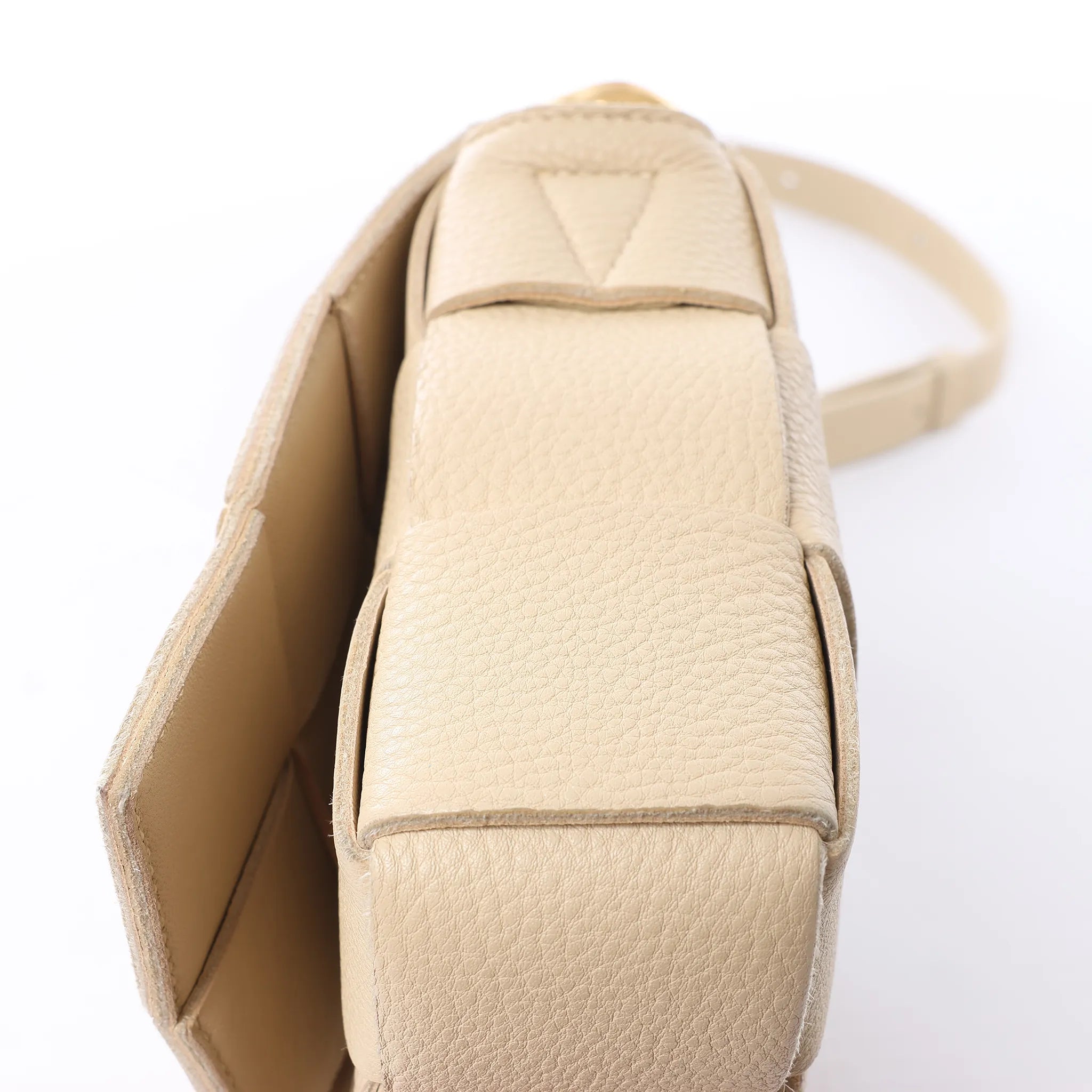 Bottega Veneta Cassette Maxi Intrecciato Leather Crossbody Bag in Beige