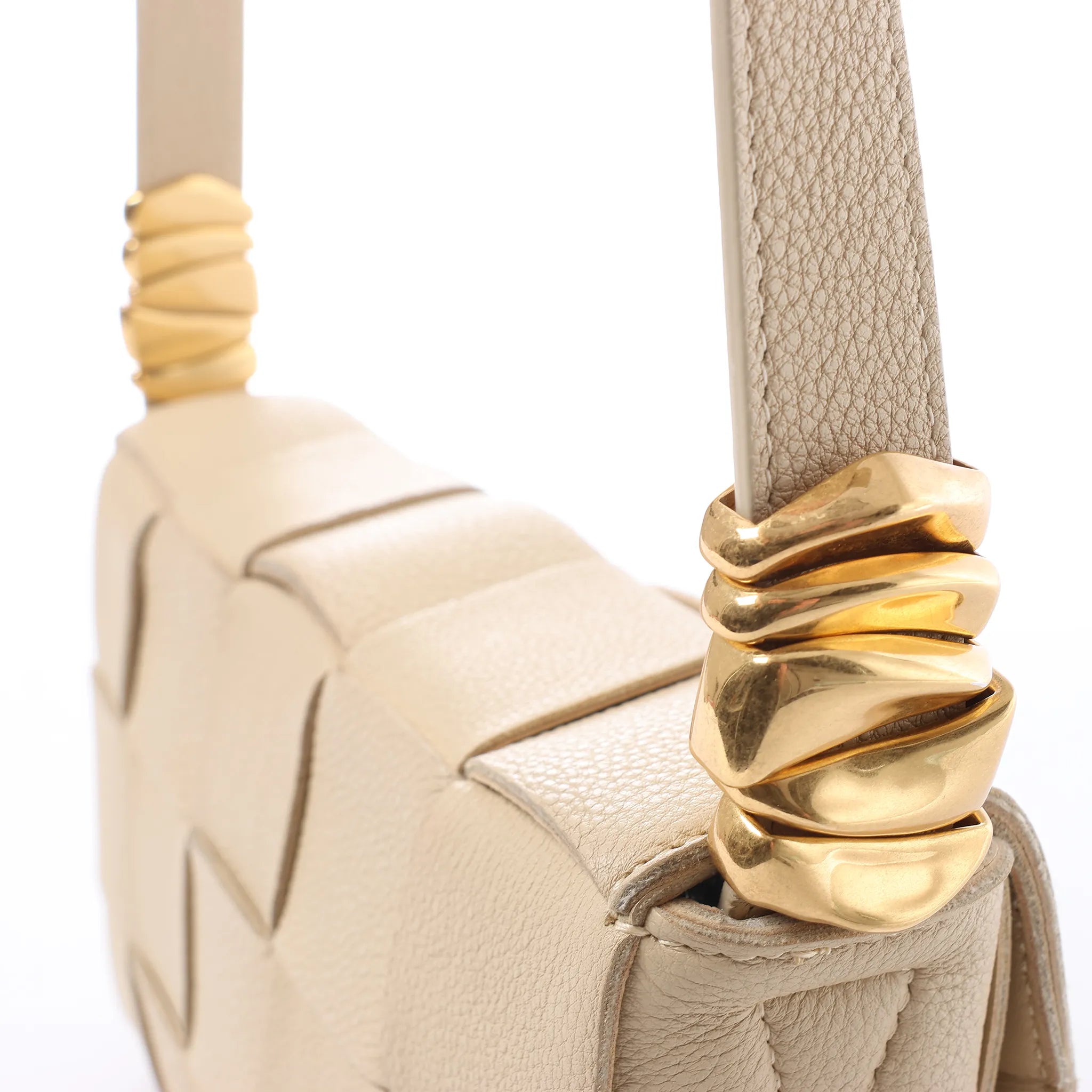 Bottega Veneta Cassette Maxi Intrecciato Leather Crossbody Bag in Beige