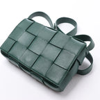 Bottega Veneta Cassette Maxi Intrecciato Leather Crossbody Bag in Green