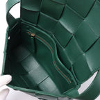 Bottega Veneta Cassette Maxi Intrecciato Leather Crossbody Bag in Green