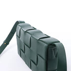 Bottega Veneta Cassette Maxi Intrecciato Leather Crossbody Bag in Green