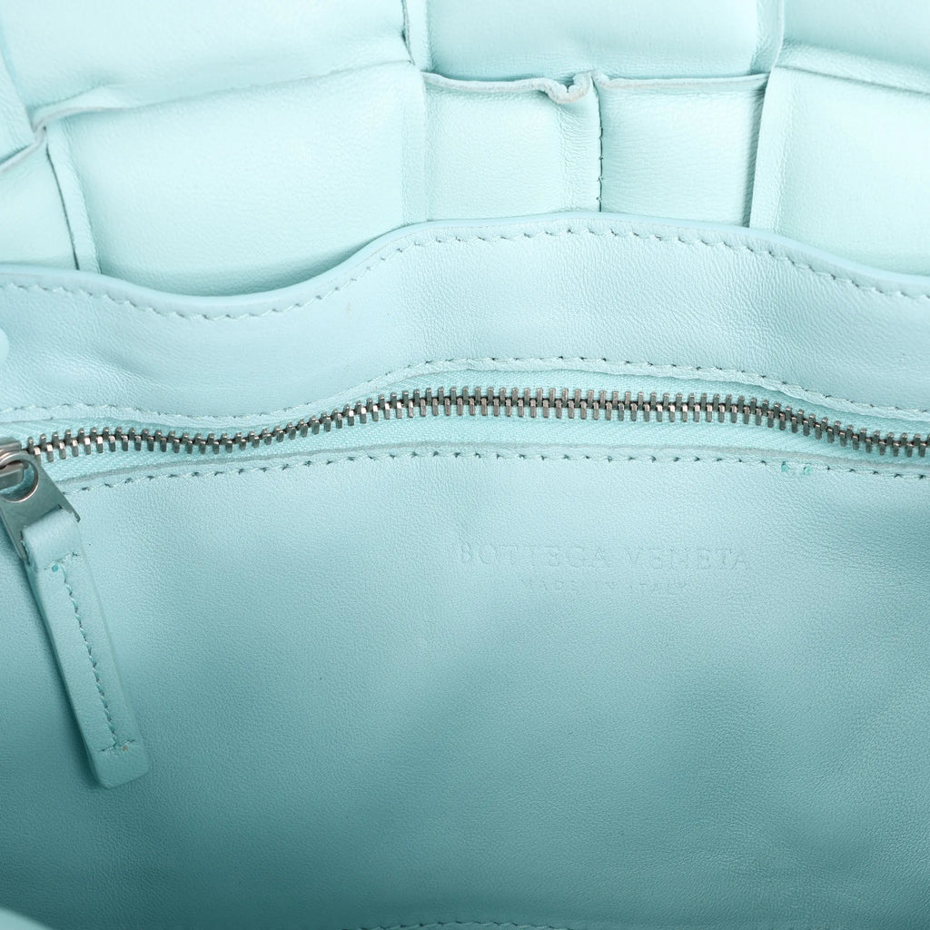 Bottega Veneta Padded Cassette Maxi Intrecciato Leather Shoulder Bag in Blue