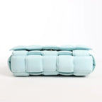 Bottega Veneta Padded Cassette Maxi Intrecciato Leather Shoulder Bag in Blue