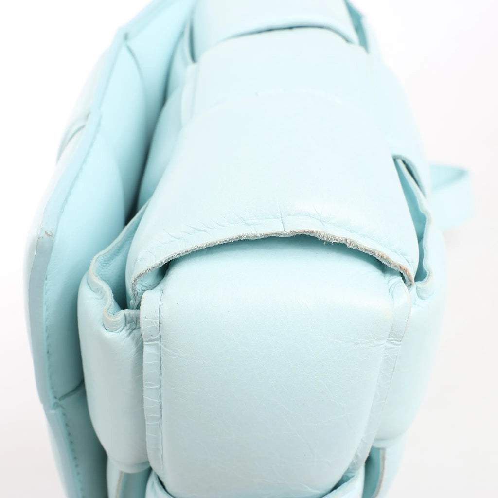Bottega Veneta Padded Cassette Maxi Intrecciato Leather Shoulder Bag in Blue