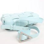 Bottega Veneta Padded Cassette Maxi Intrecciato Leather Shoulder Bag in Blue
