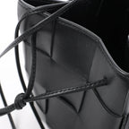 Bottega Veneta Cassette Mini Bucket Maxi Intrecciato Leather Handbag in Black