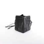 Bottega Veneta Cassette Mini Bucket Maxi Intrecciato Leather Handbag in Black