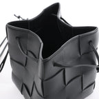 Bottega Veneta Cassette Mini Bucket Maxi Intrecciato Leather Handbag in Black