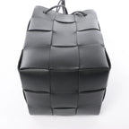 Bottega Veneta Cassette Mini Bucket Maxi Intrecciato Leather Handbag in Black