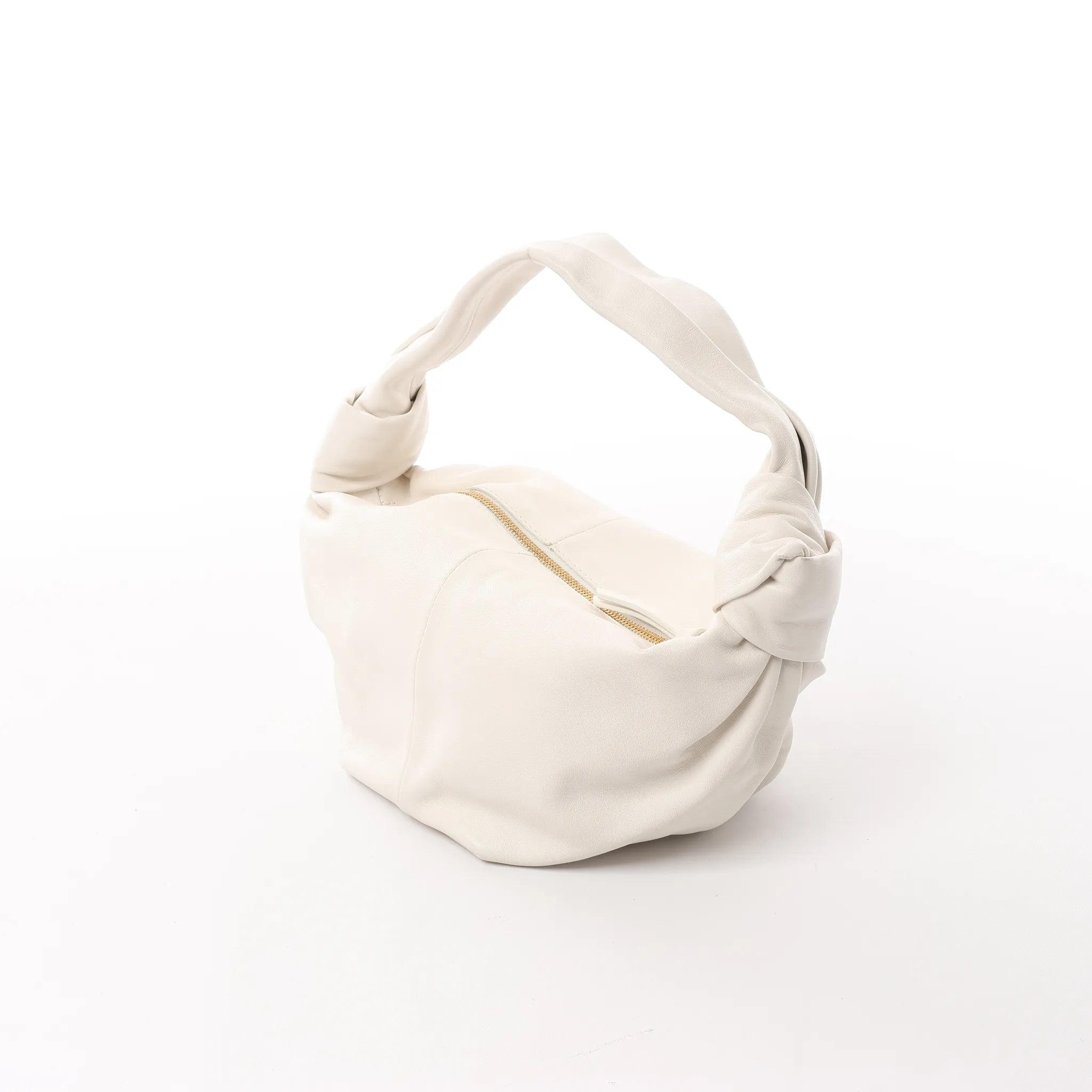 BOTTEGA VENETA Double Knot Mini Leather Handbag in White