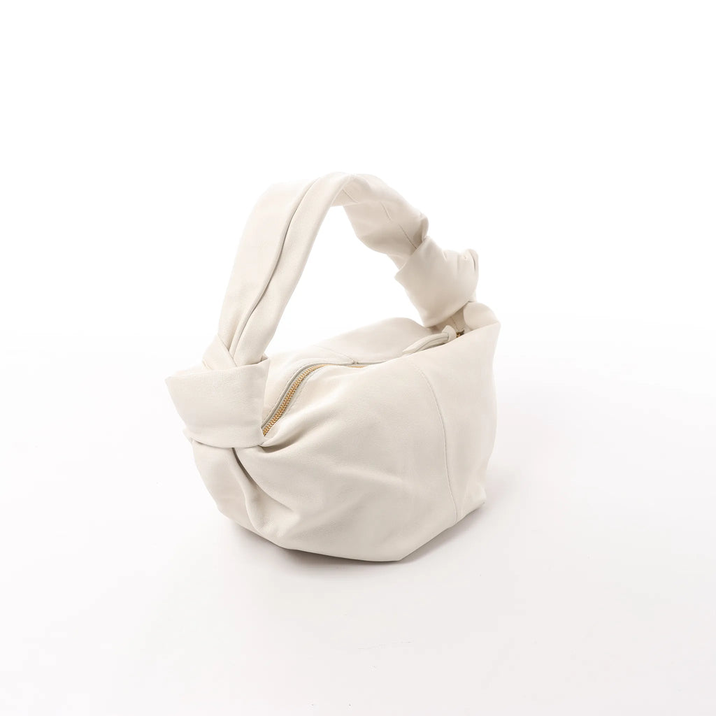 BOTTEGA VENETA Double Knot Mini Leather Handbag in White