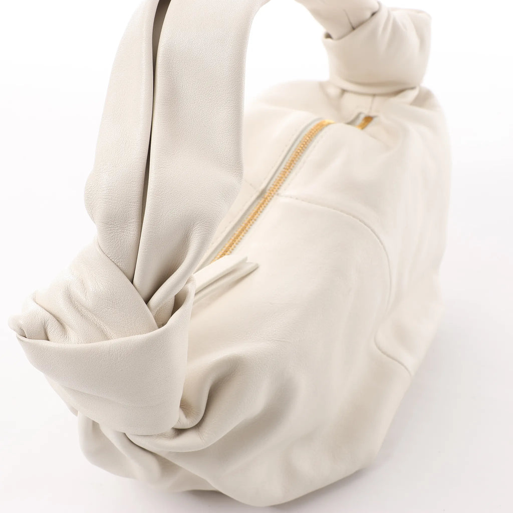 BOTTEGA VENETA Double Knot Mini Leather Handbag in White