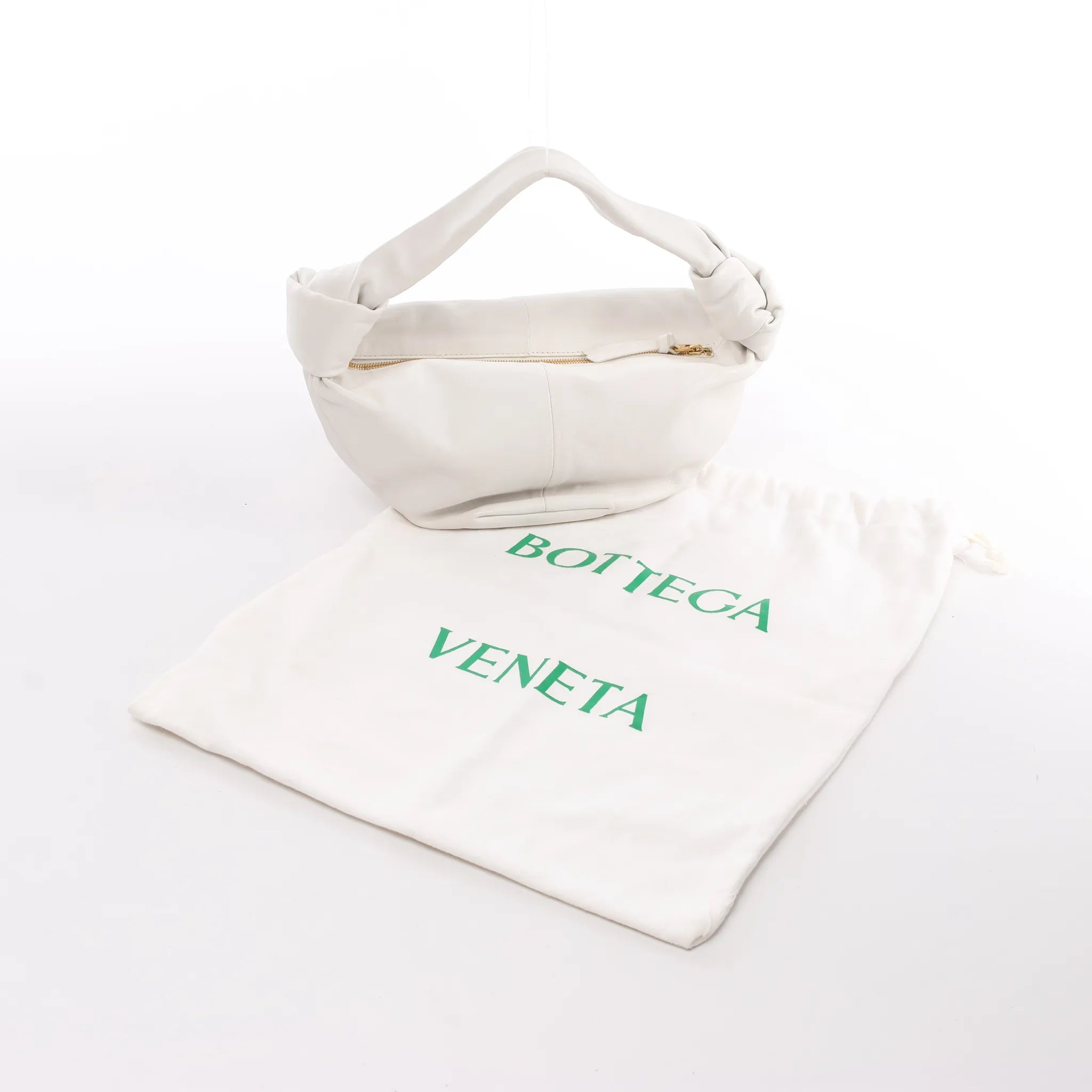 BOTTEGA VENETA Double Knot Mini Leather Handbag in White
