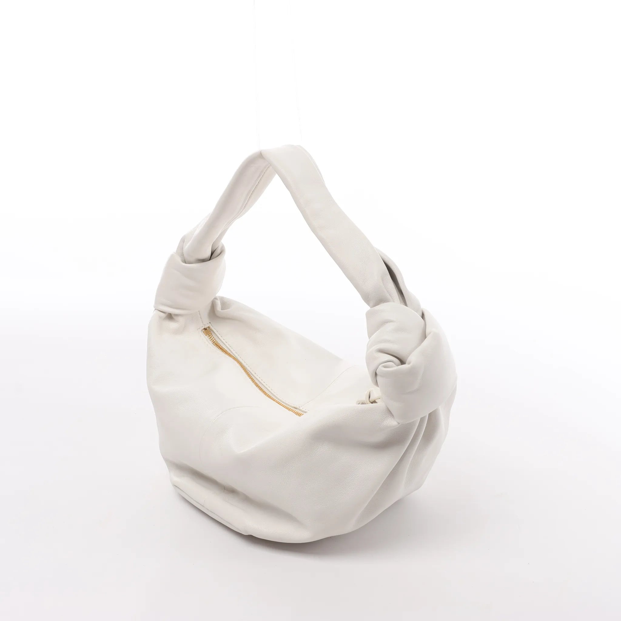 BOTTEGA VENETA Double Knot Mini Leather Handbag in White